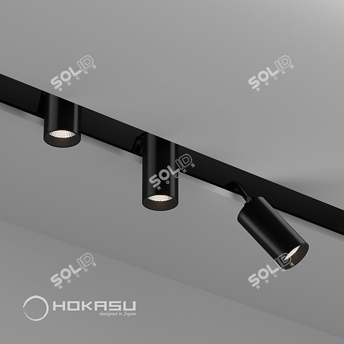 Sleek Tube Hang Track Light 3D model image 1