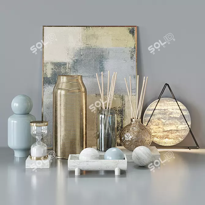 Elegant Home Decor Set 3D model image 1