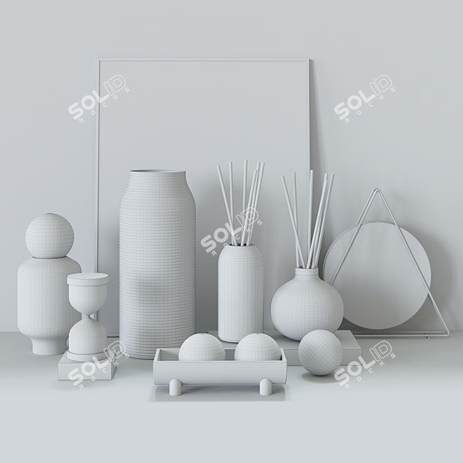 Elegant Home Decor Set 3D model image 2