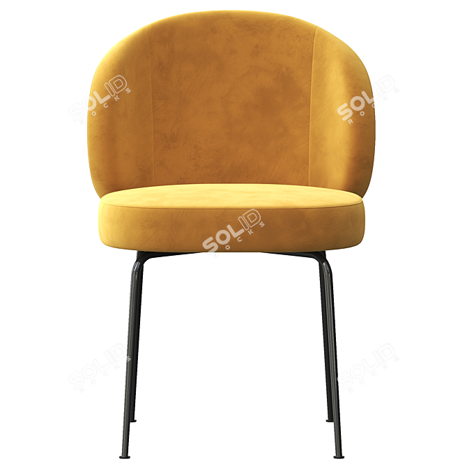 Elegant Upholstered Dining Chair 3D model image 2