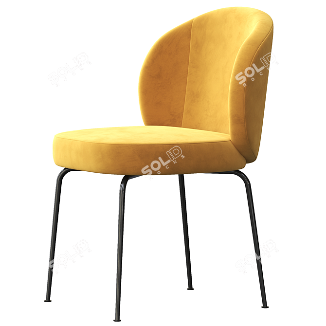 Elegant Upholstered Dining Chair 3D model image 3