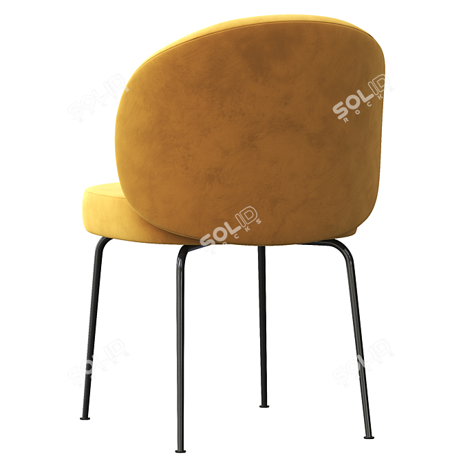 Elegant Upholstered Dining Chair 3D model image 4