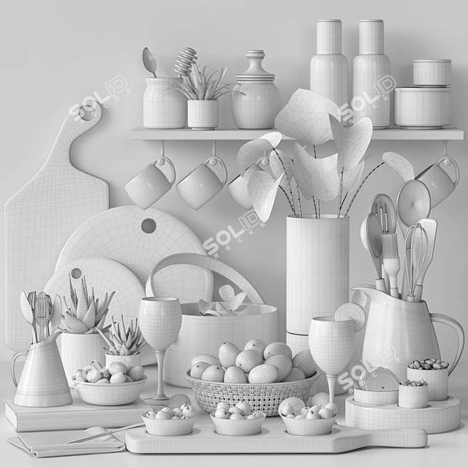 Versatile Kitchen Accessory Set 3D model image 7