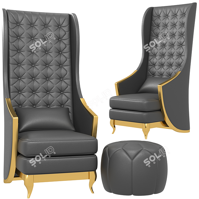Sultan Upholstered Armchair 3D model image 1