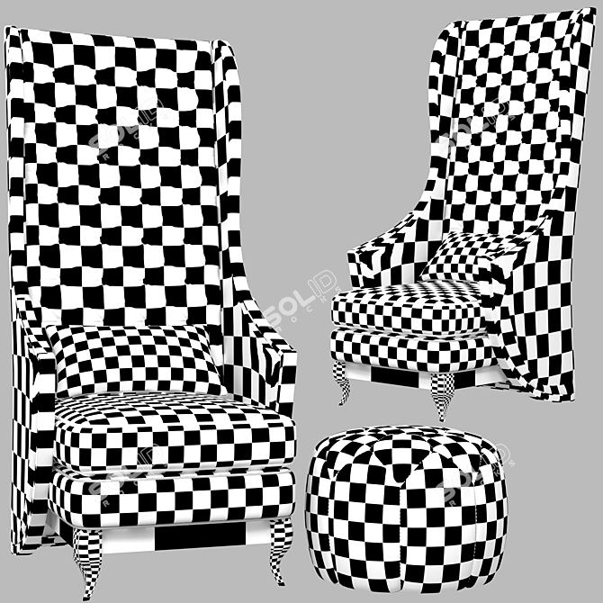 Sultan Upholstered Armchair 3D model image 2