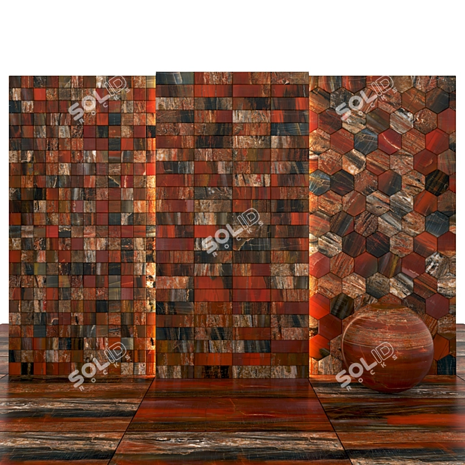 Hyperion Marble: Luxurious 5 Texture Slabs & Tiles 3D model image 2