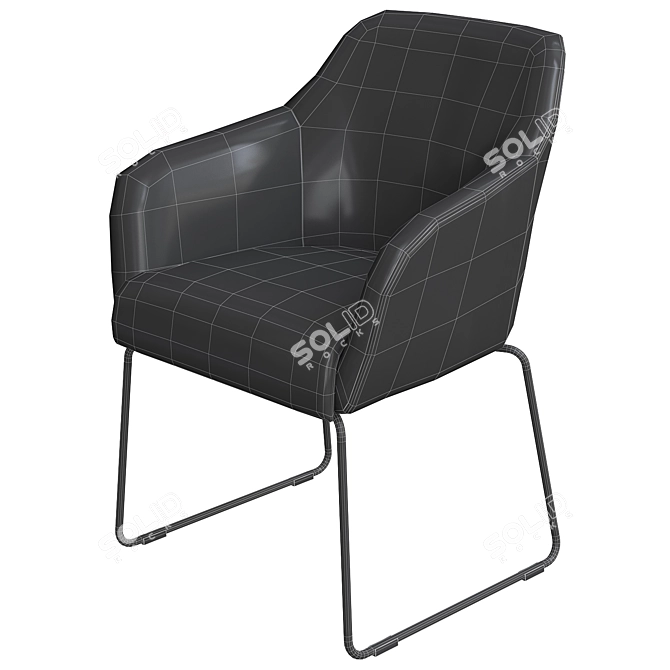 Tossberg & Docksta: Stylish Metal Chair and White Table Set 3D model image 5