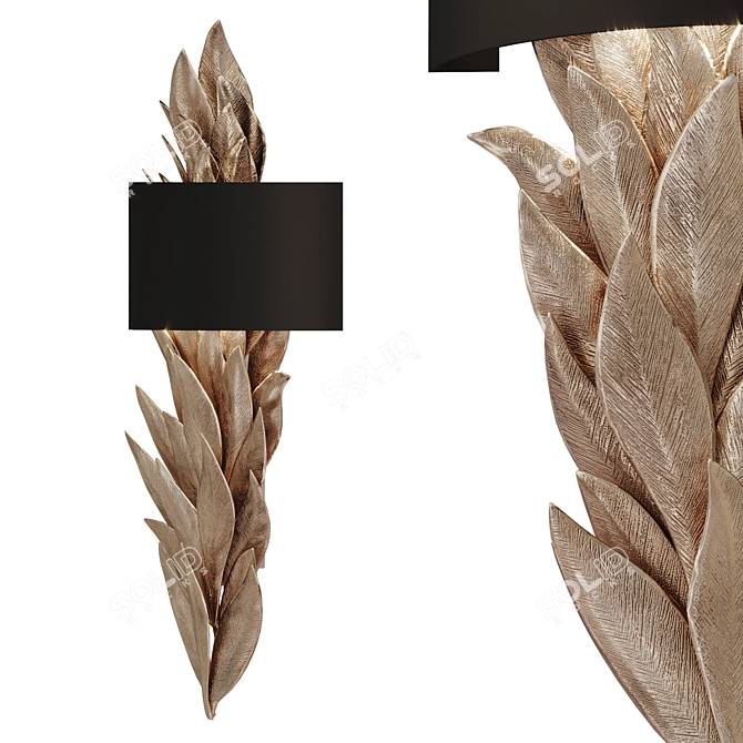 Elegant Leaf Wall Lamp 3D model image 3