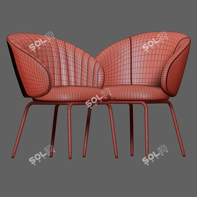 Montbel Lily Dining Chair 3D model image 4