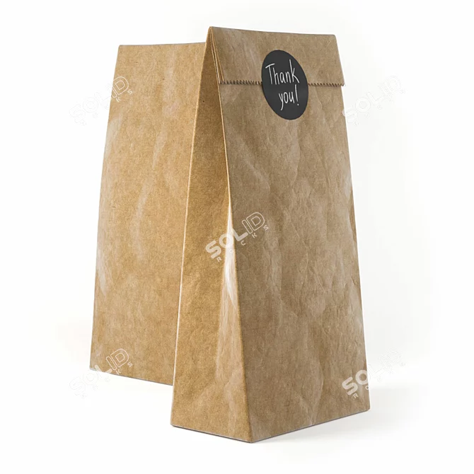 Craft Paper Bags with Stickers 3D model image 2