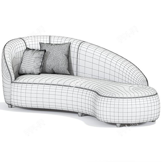 Euforia Montbel Curved Sofa: Exquisite Comfort and Modern Design 3D model image 4