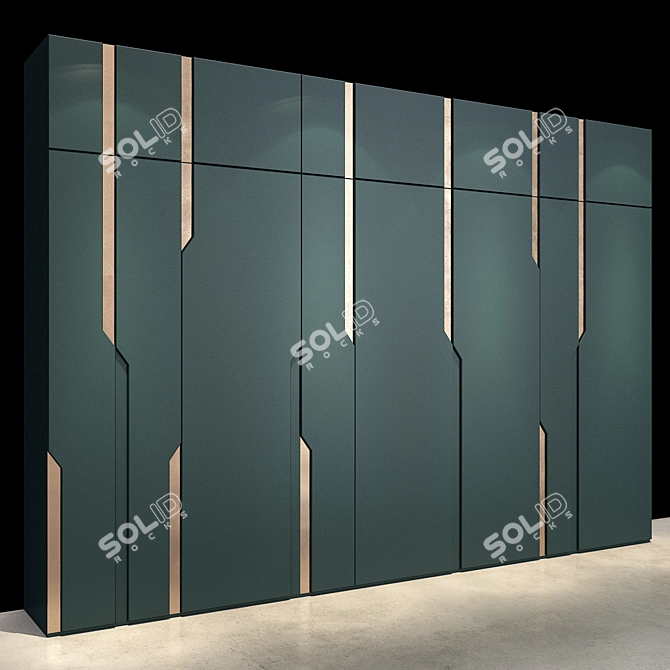  Stylish Wood Wardrobe 31 3D model image 3