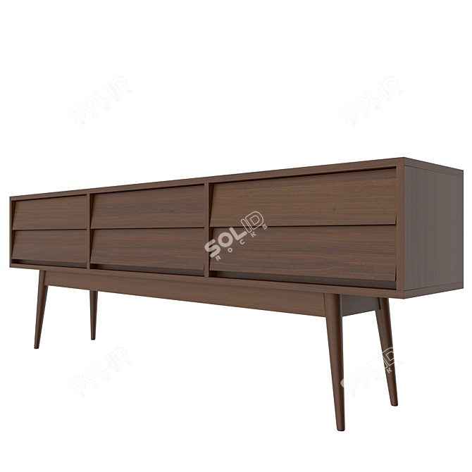 Elegant Vintage Sideboard 3D model image 3