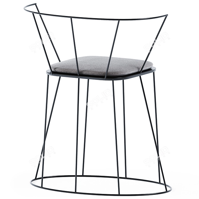 Elegant Gibellina Chair: Perfectly Balanced Comfort 3D model image 2