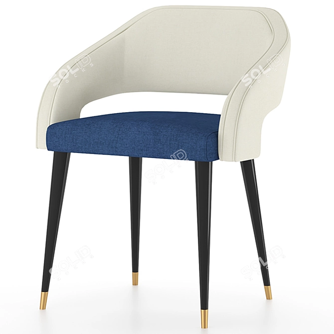 Ines Nubuck Chair: Elegant and Compact 3D model image 1