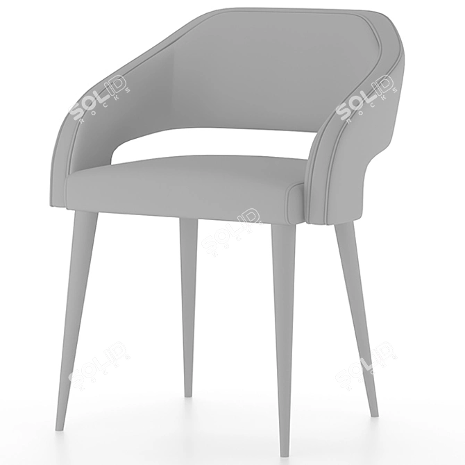 Ines Nubuck Chair: Elegant and Compact 3D model image 2