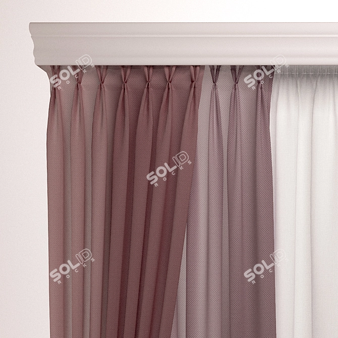 Ethereal Dusty Rose Curtains 3D model image 3