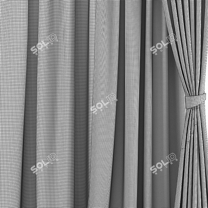 Ethereal Dusty Rose Curtains 3D model image 4