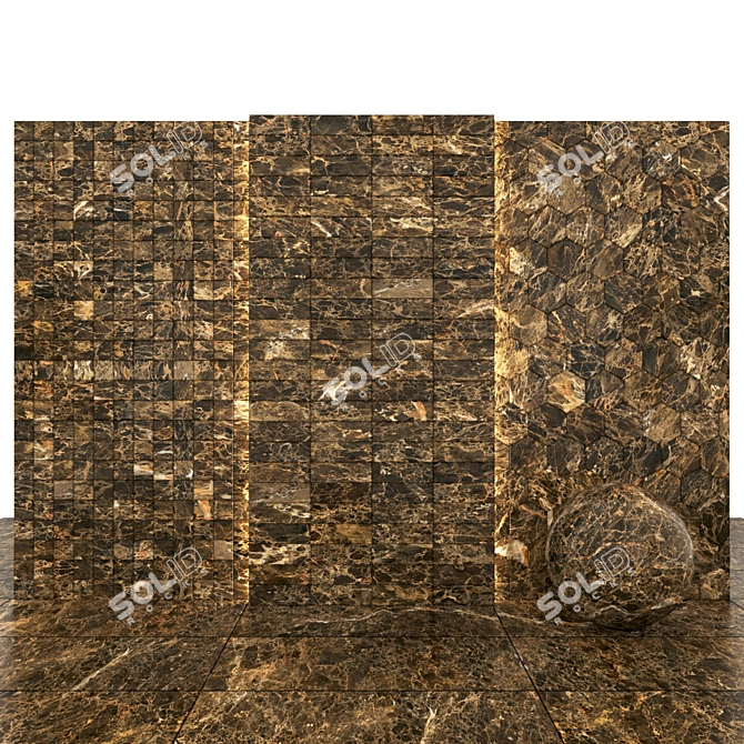 Emperador Brown Marble Collection | High-Quality Textures & Multiple Tile Sizes 3D model image 2