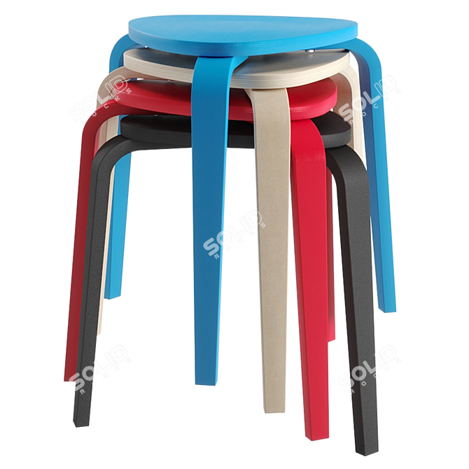 Elevate Your Space with IKEA KURRE Stool 3D model image 6