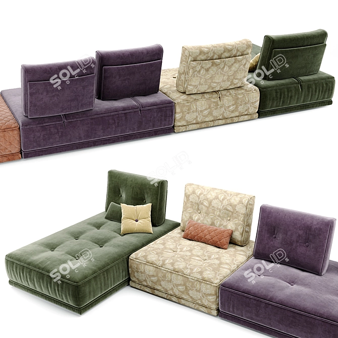 Modular Gipsy Sofa: Customizable Comfort 3D model image 2