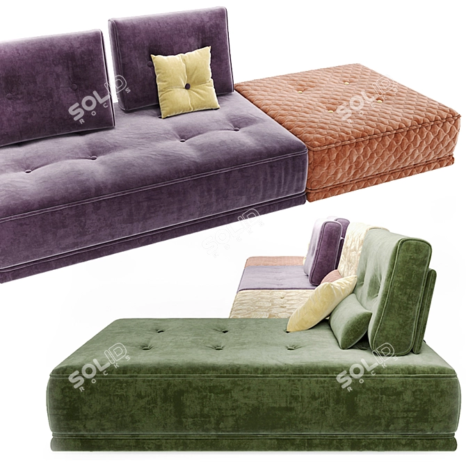 Modular Gipsy Sofa: Customizable Comfort 3D model image 3