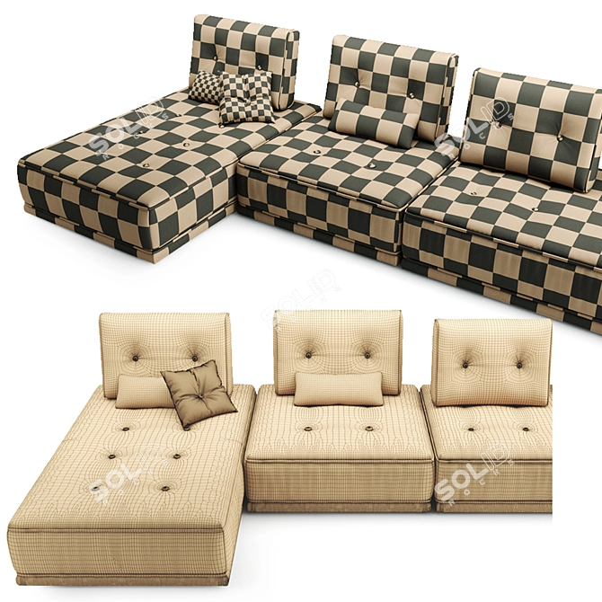 Modular Gipsy Sofa: Customizable Comfort 3D model image 4