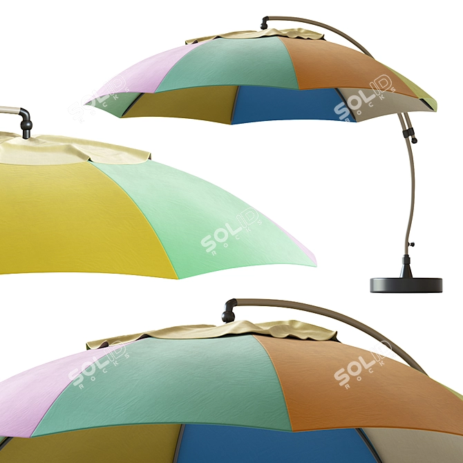 360º Swivel, Reclining Sun Umbrella 3D model image 2