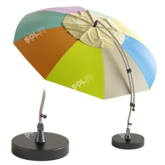 360º Swivel, Reclining Sun Umbrella 3D model image 3