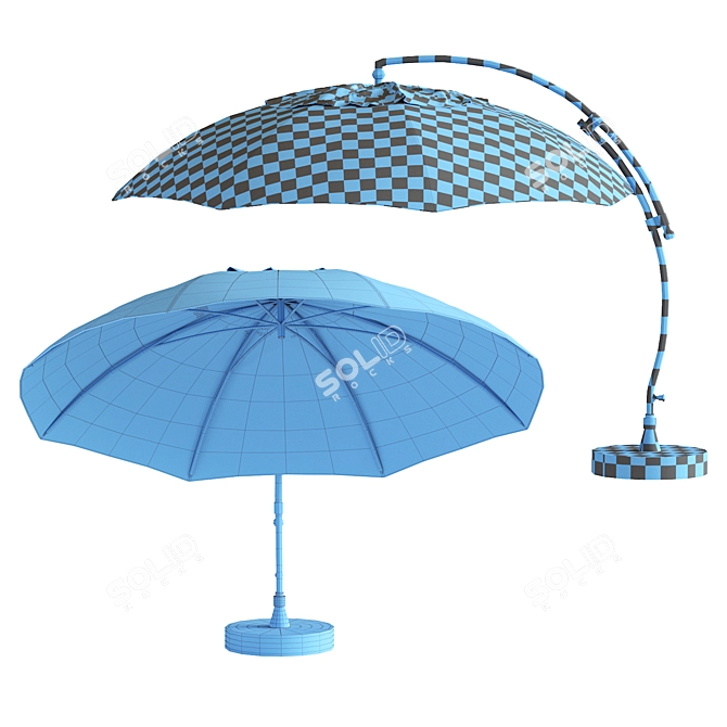 360º Swivel, Reclining Sun Umbrella 3D model image 5