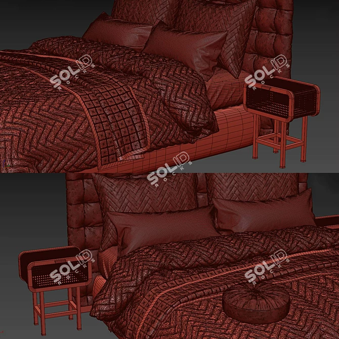 Sleek templewebster Bed: High Quality, Unwrapped Design 3D model image 6