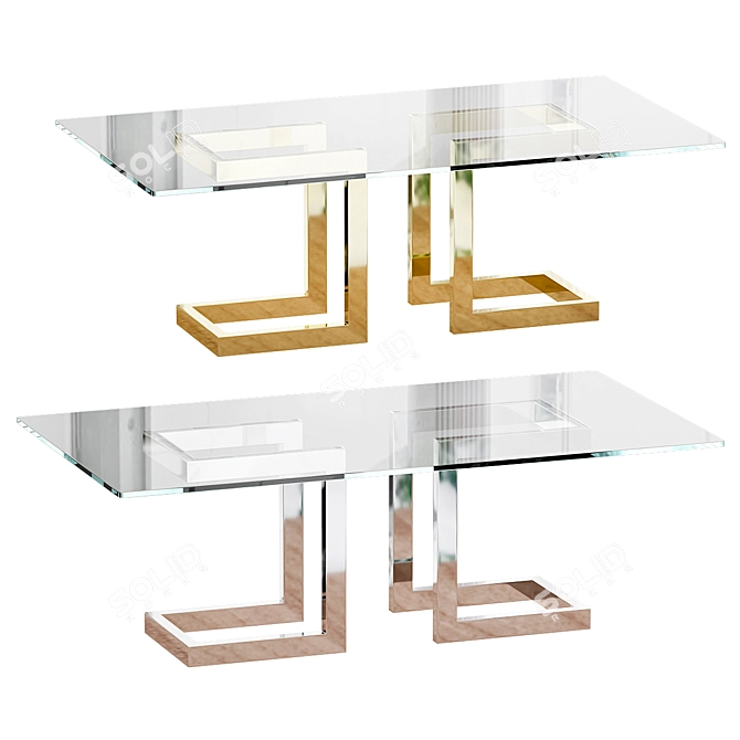 Modern Steel Dining Table - LISA 3D model image 1