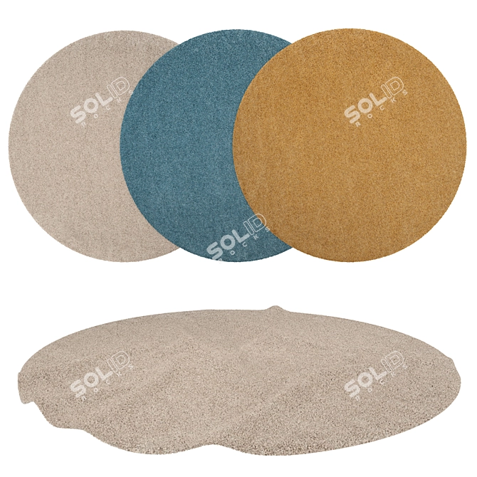 Versatile Round Rugs Set 3D model image 1