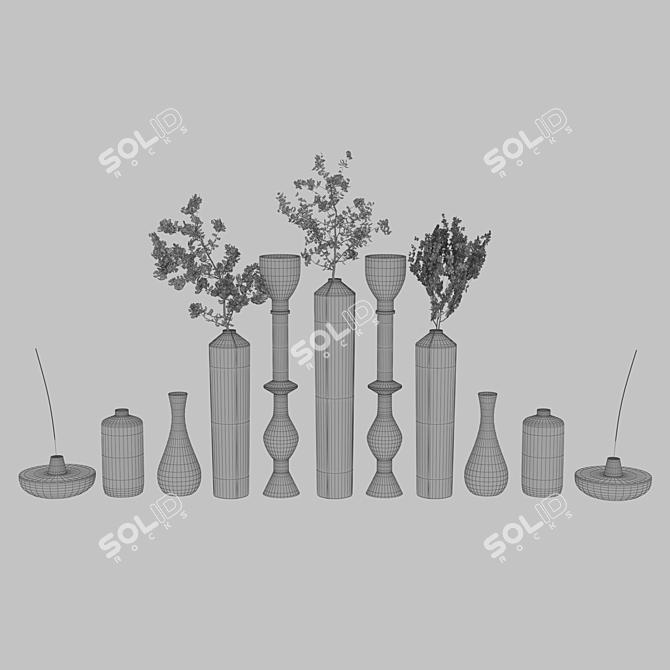 Elegant Polygon Decorative Set 3D model image 5