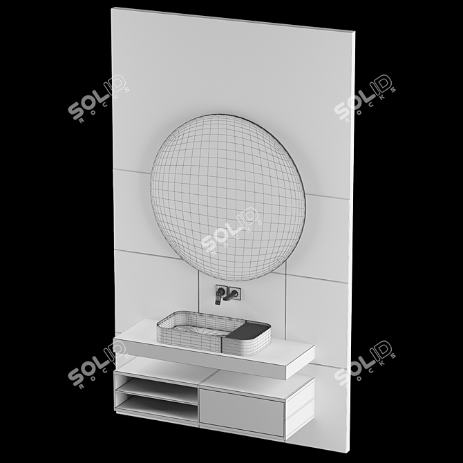 Elegant Elledecor Bathroom Set 3D model image 6