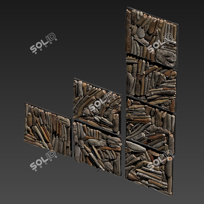 Splintered Branch Panel: Large Square 3D model image 6