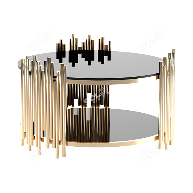 Elegant Tanquin Coffee Table Set 3D model image 3