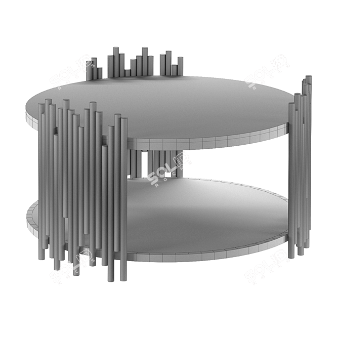 Elegant Tanquin Coffee Table Set 3D model image 5