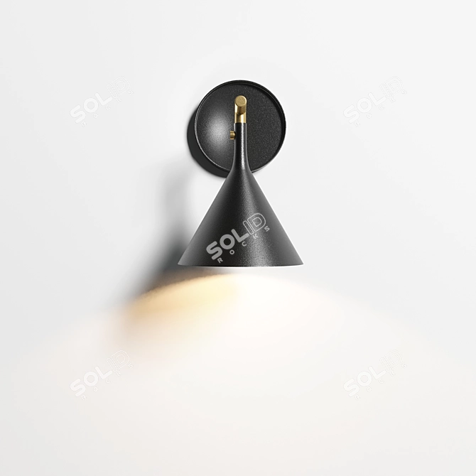 Cast Black Sconce: Modern Elegance 3D model image 2