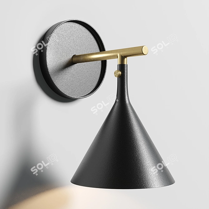 Cast Black Sconce: Modern Elegance 3D model image 7