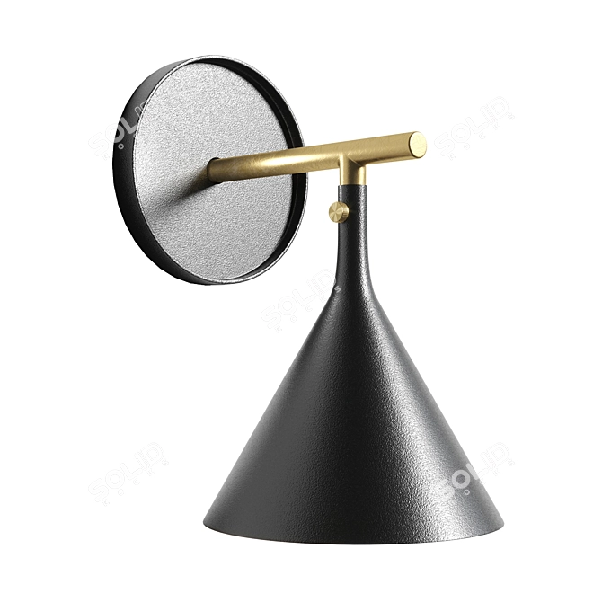 Cast Black Sconce: Modern Elegance 3D model image 8