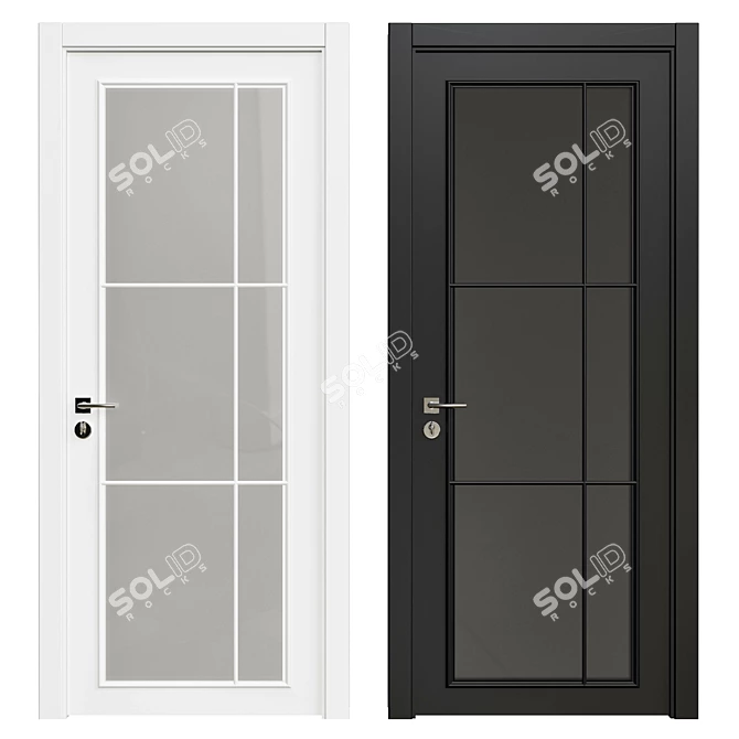 Elegant Interior Door 3D model image 1