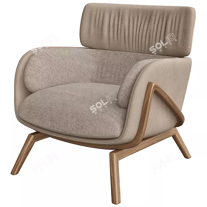 Elysia Lounge Chair: A Luxurious Blend of Comfort and Style 3D model image 1