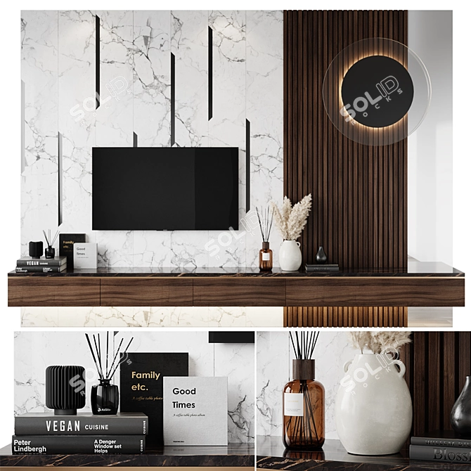 Sleek 5k TV Set 3D model image 1