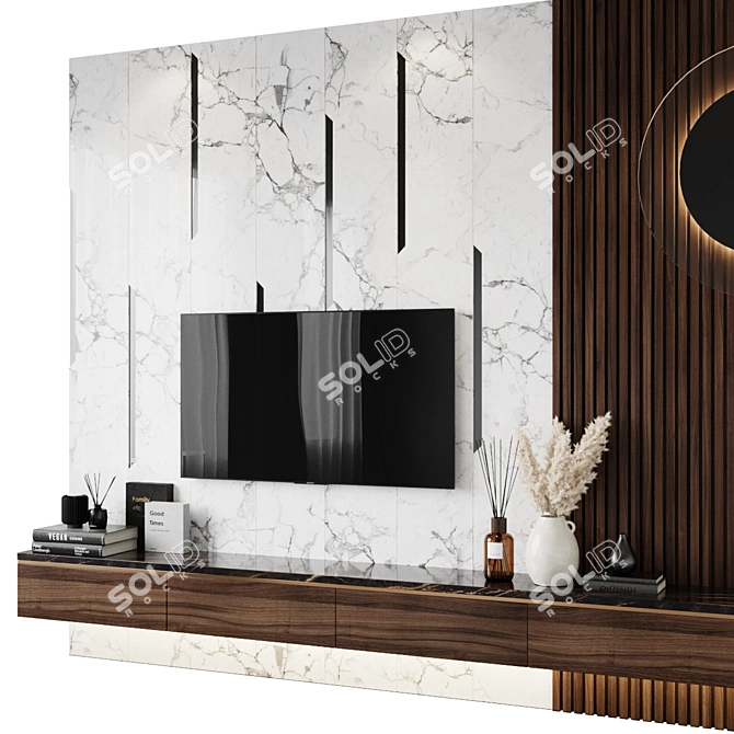 Sleek 5k TV Set 3D model image 3