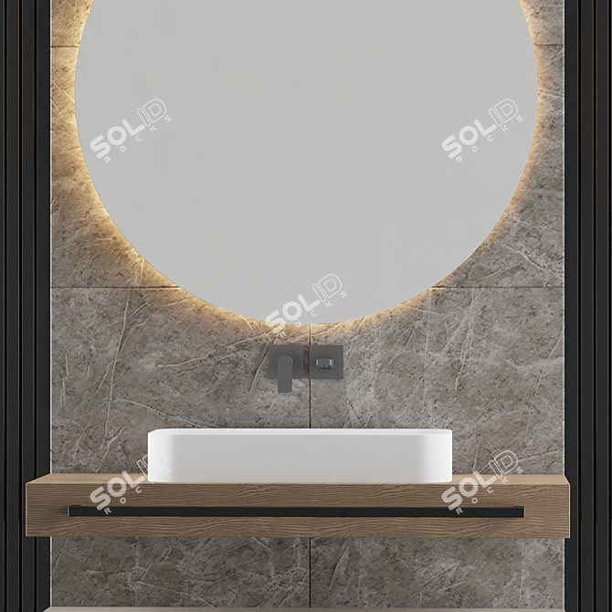 Modern Wood Bath: Sleek Design 3D model image 5