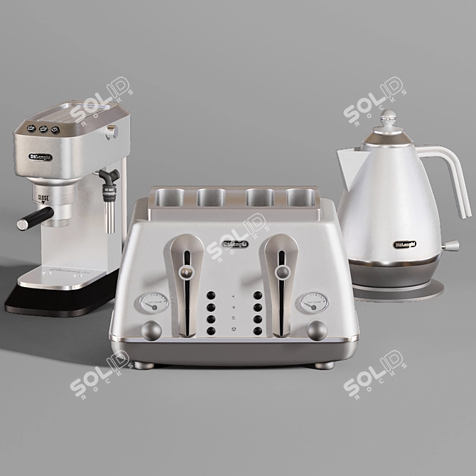 Delonghi Kitchen Trio Set: Toaster, Kettle, Coffeemaker 3D model image 3