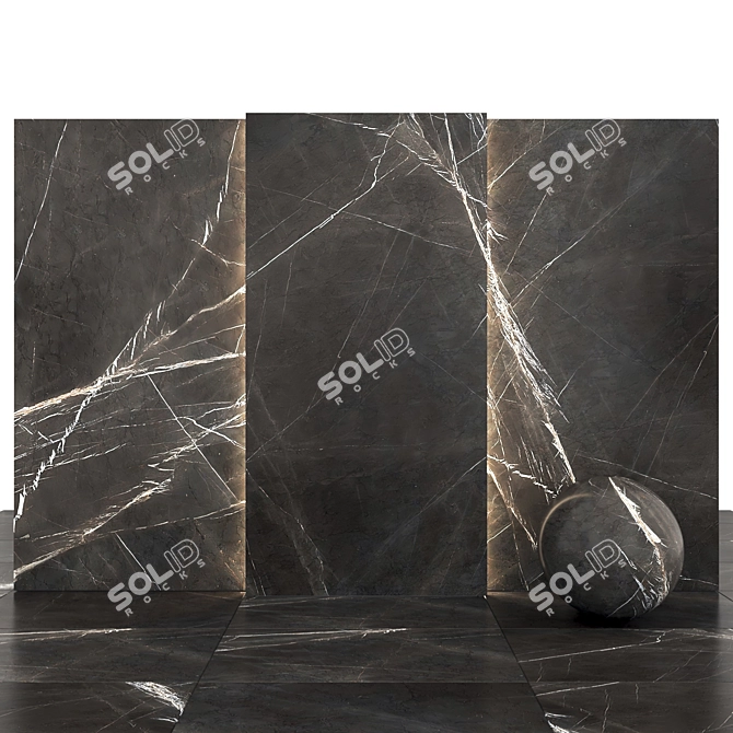 Elegant Marquina Gray Marble 3D model image 1