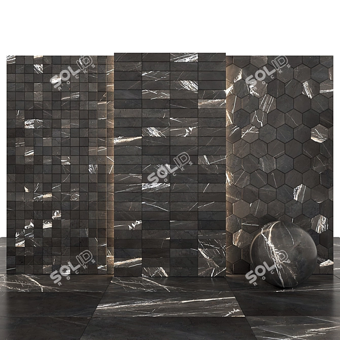 Elegant Marquina Gray Marble 3D model image 3