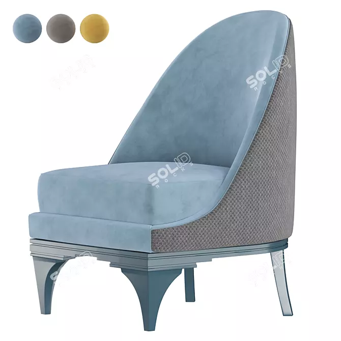 Luxurious DUKE Armchair: Elegant Design by CorteZari 3D model image 1